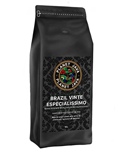 Planet Java Brasilien Vinte Arabica Kaffeebohnen, 1kg - handgeröstet