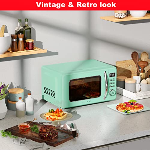 Retro Green Microwave with Auto Cook & Defrost