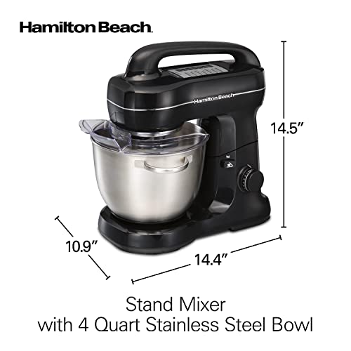 Hamilton Beach 63391 Stand Mixer, Stainless Steel, Black