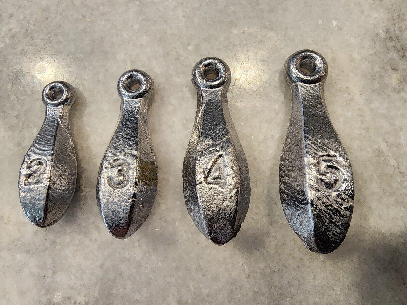 Fishing Bank Sinkers: 2oz-5oz Weights, Lead Material