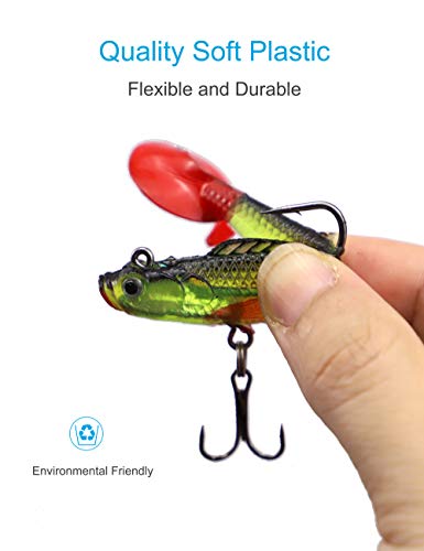 6-Pack 6 Colors Soft Swimbait Lures for Bass