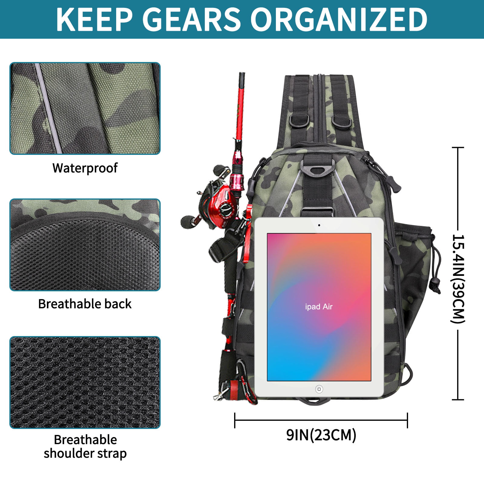 2BK Fishing Gear Bag with Rod Holder