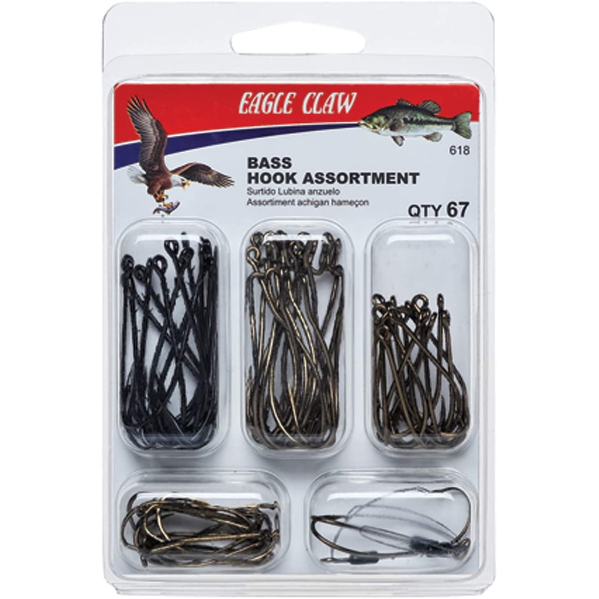 Eagle Claw Bass Hook Assortment - Various Sizes