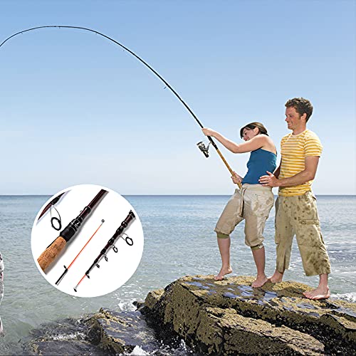 XPEDITE Portable Telescopic Fishing Rods, Carbon Blanks, Cork Handle