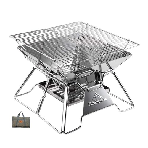 Stainless Steel Foldable Camping Grill with Carrying Bag