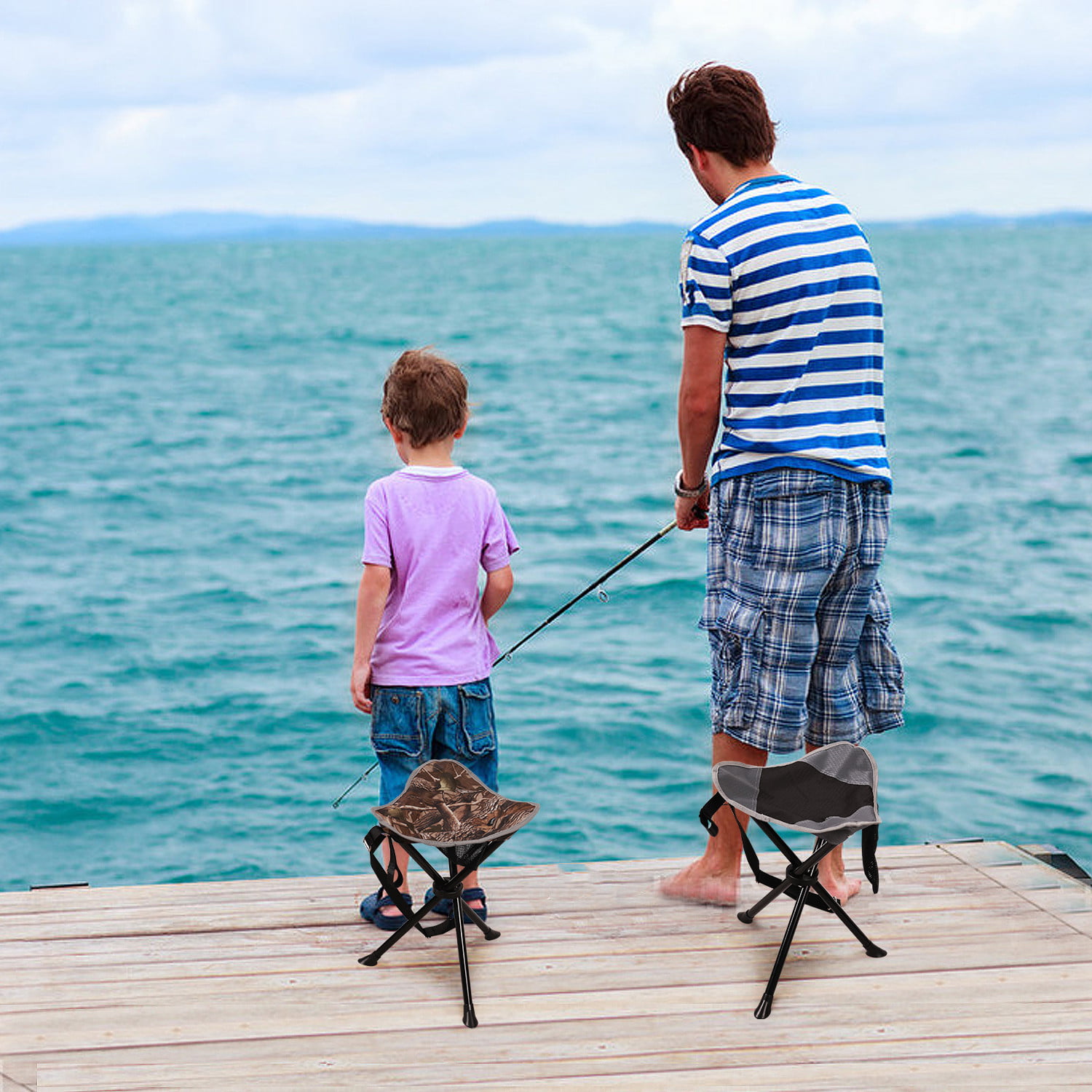 Lightweight Portable Folding Camping Stool 300lb, 2 Pack