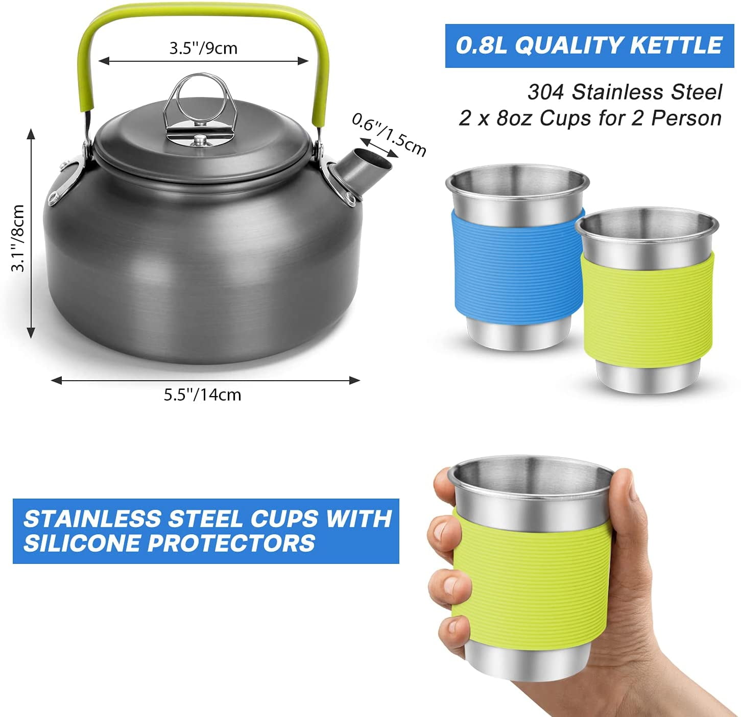 16-Piece Camping Cookware Set with Folding Stove