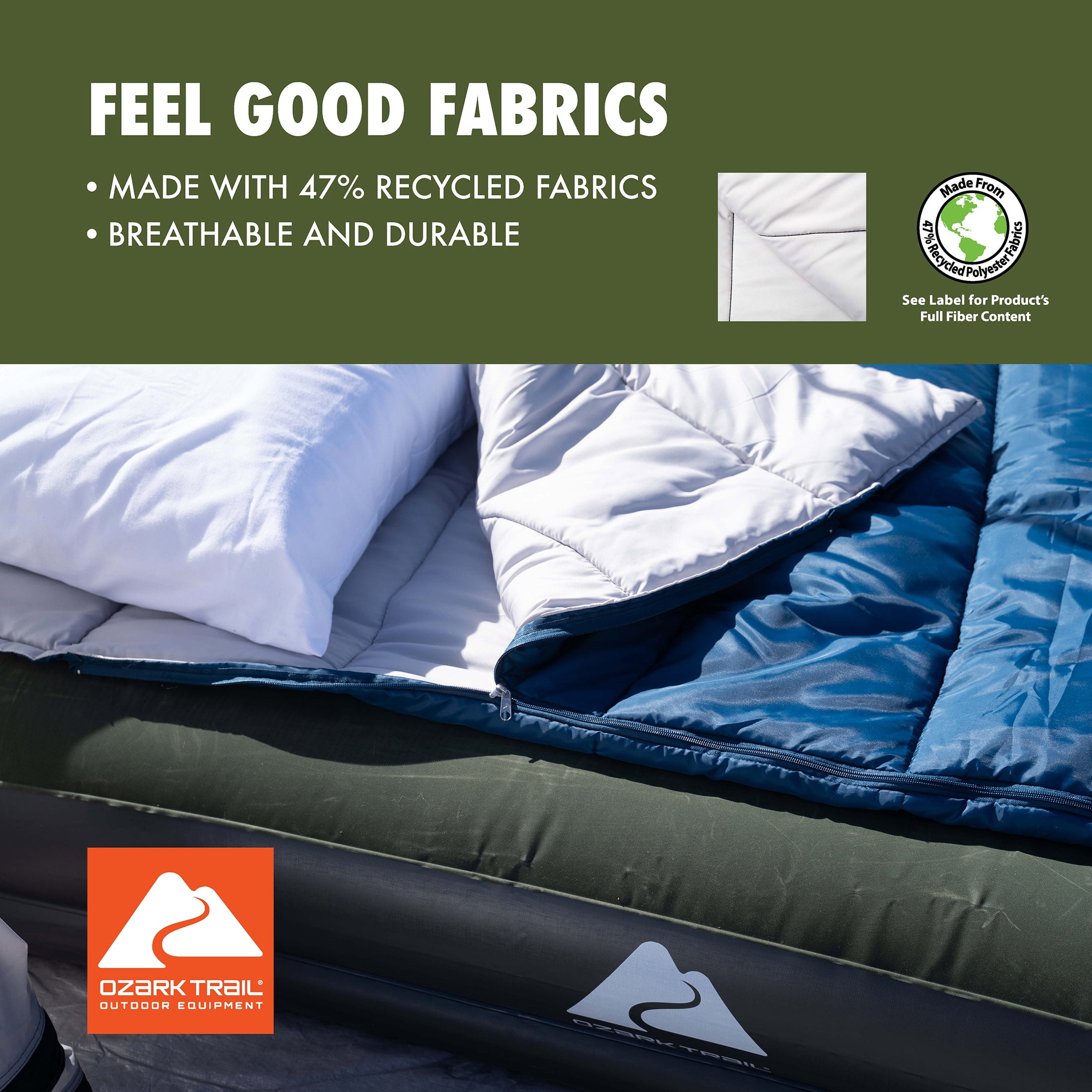 Ozark Trail Cool Weather Sleeping Bag, Blue