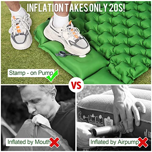 Ultralight Inflatable Sleeping Pad with Built-in Pump