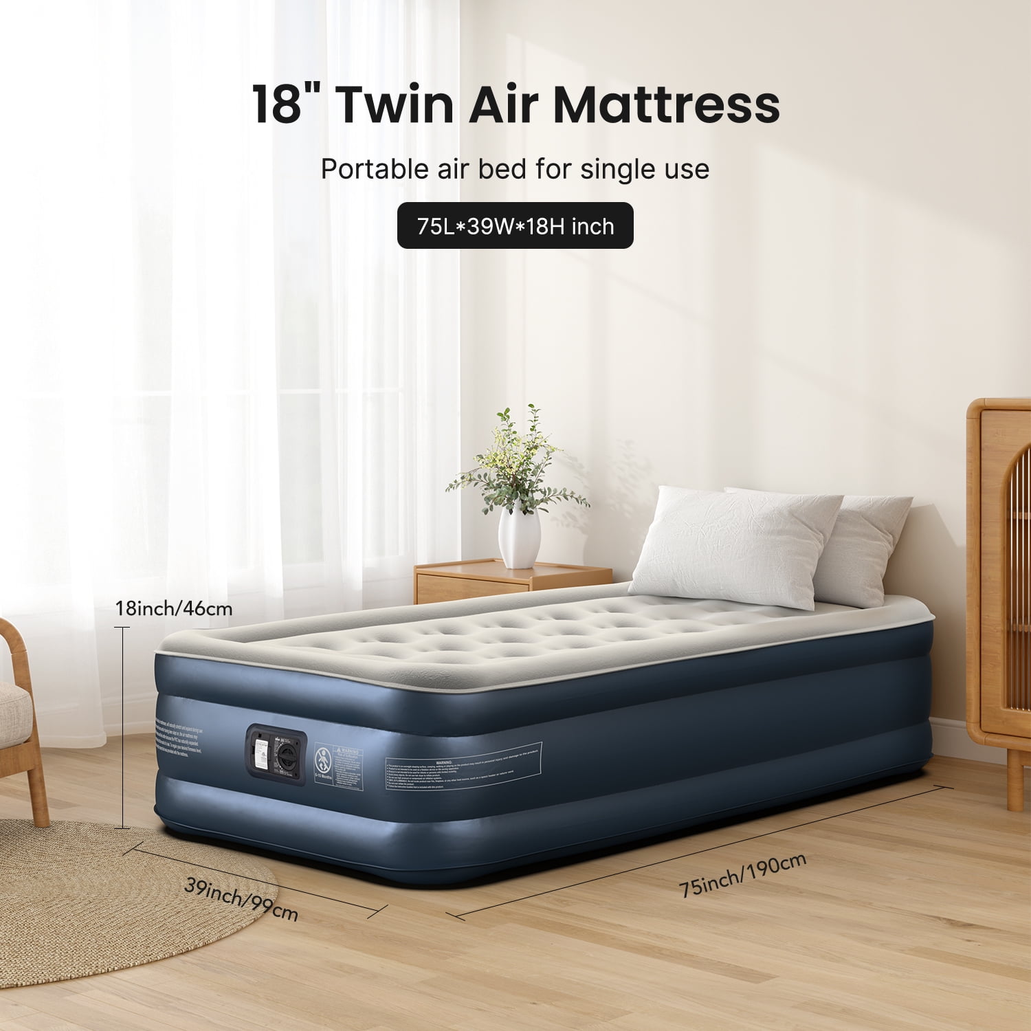 iDOO Inflatable Air Mattress with Built-in Pump