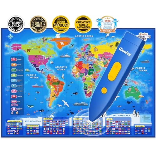 Bilingual Interactive World Map Educational Toy for Kids