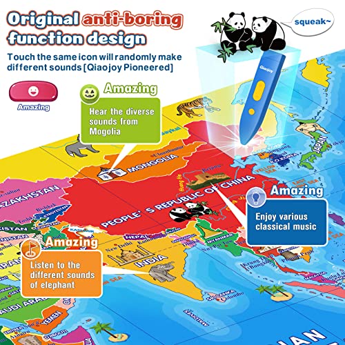 Bilingual Interactive World Map Educational Toy for Kids