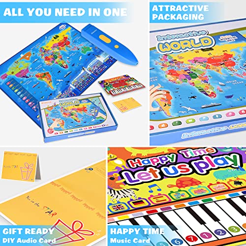 Bilingual Interactive World Map Educational Toy for Kids