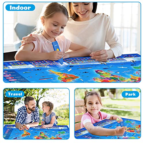 Bilingual Interactive World Map Educational Toy for Kids