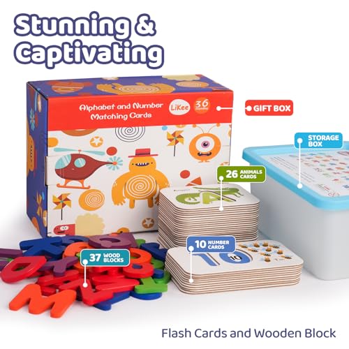 Montessori Alphabet Number Flash Cards and Matching Blocks