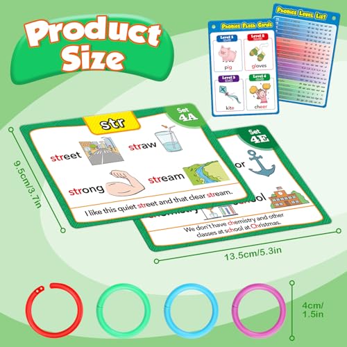 Torlam Phonics Flash Cards for Homeschool Kids