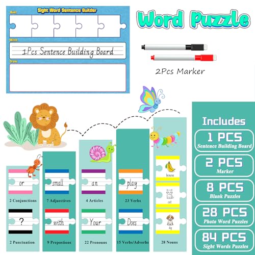 SeunKieer Sentence Building and Sight Word Builder Cards