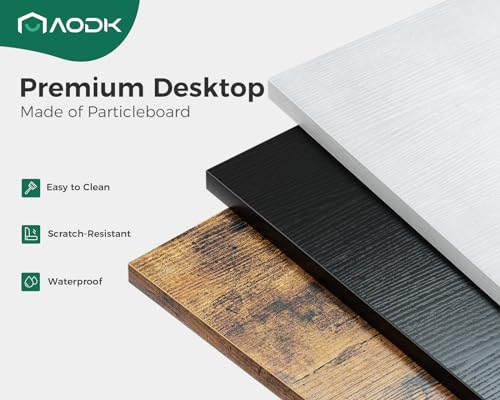 Rustic Brown Small Computer Desk with Power Outlets