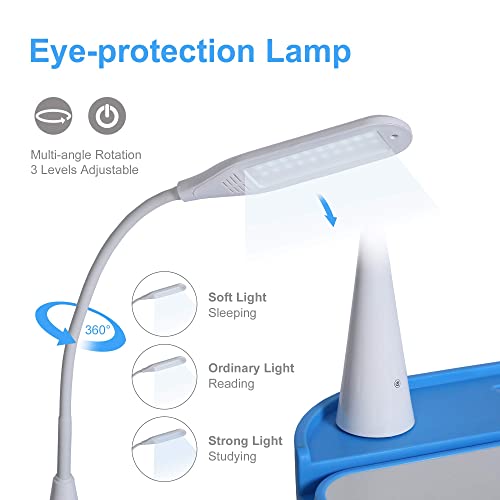 Adjustable Kids Desk & Chair Set with LED Light