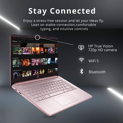 HP 2022 Stream 14" Pink Laptop, 8GB RAM