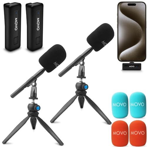 Movo Mini UC-Duo Wireless Microphone Bundle for Podcasts