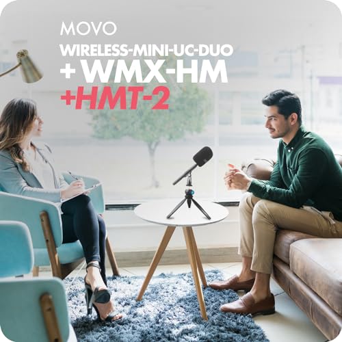 Movo Mini UC-Duo Wireless Microphone Bundle for Podcasts