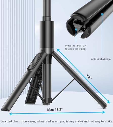 Portable 60" Tripod Selfie Stick with Remote for Android & iPhones