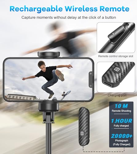 Portable 60" Tripod Selfie Stick with Remote for Android & iPhones