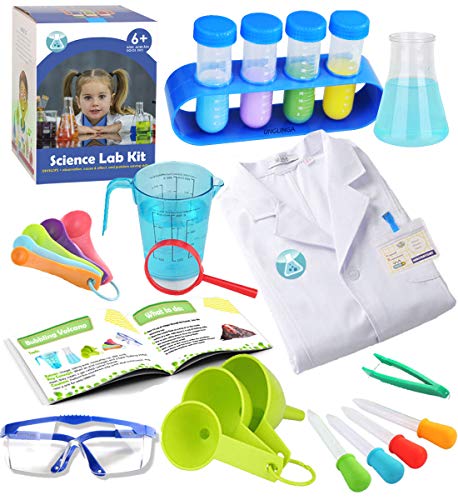 Kids Science Experiment Kit with Lab Coat Costume