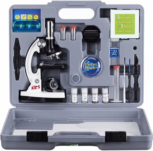 Kids Beginner Microscope STEM Kit with 52-pcs Slides