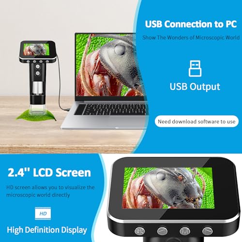 Portable 1000X Microscope with Adjustable Brightness for Kids