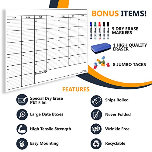 Large Laminated Homeschool Calendar with Bonus Accessories