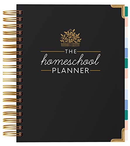 Beautiful Undated Homeschool Planner with Monthly Tabs, Goals, Meal Planning & Academic Tools