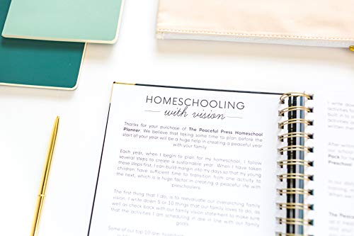 Beautiful Undated Homeschool Planner with Monthly Tabs, Goals, Meal Planning & Academic Tools