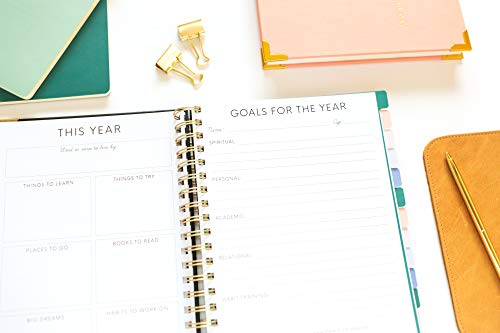Beautiful Undated Homeschool Planner with Monthly Tabs, Goals, Meal Planning & Academic Tools