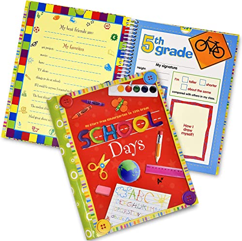 Kids School Memory Book Scrapbook Album with Pockets