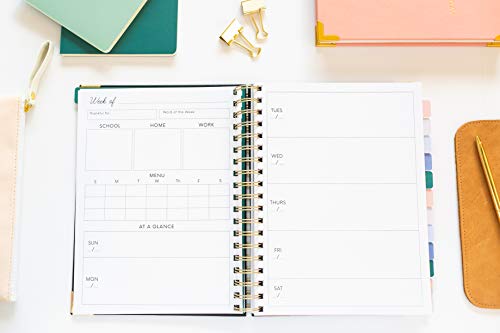Beautiful Undated Homeschool Planner with Monthly Tabs, Goals, Meal Planning & Academic Tools