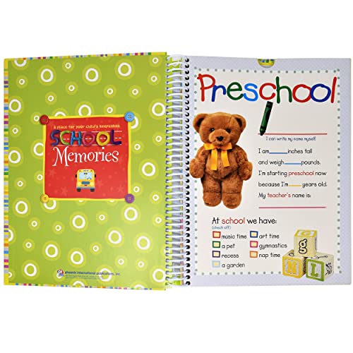 Kids School Memory Book Scrapbook Album with Pockets