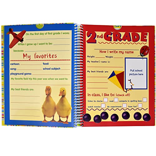 Kids School Memory Book Scrapbook Album with Pockets