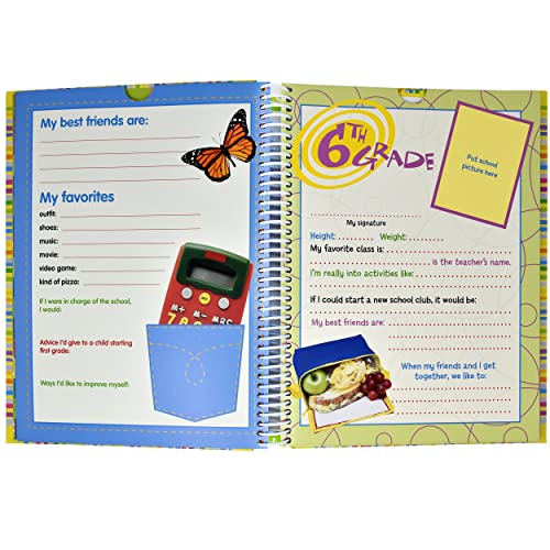 Kids School Memory Book Scrapbook Album with Pockets