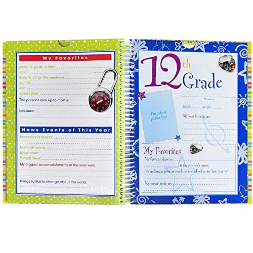 Kids School Memory Book Scrapbook Album with Pockets