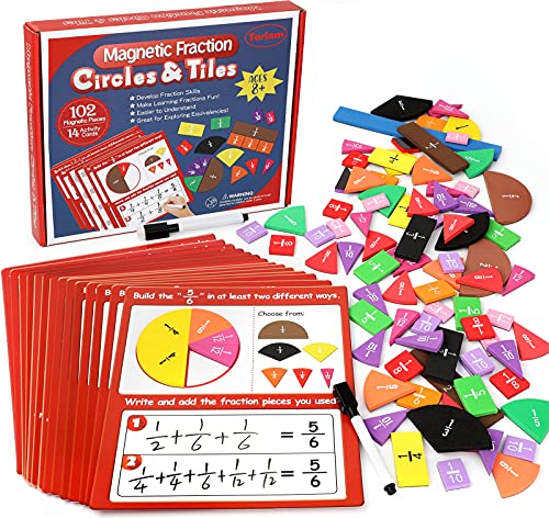 Torlam Fraction Tiles & Circles Activity Set for Elementary
