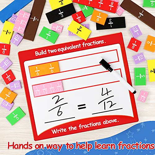 Torlam Fraction Tiles & Circles Activity Set for Elementary