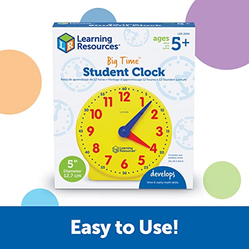 Student Clock for Teaching & Demonstrations, 12 Hour