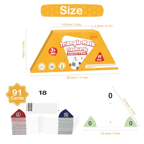 Edulok Multiplication & Division Flashcards with Times Table Chart