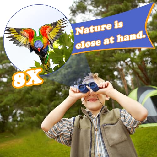 Obuby Kids Real Binoculars 8x21 Compact Blue Binoculars