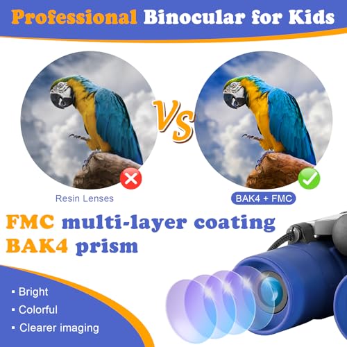 Obuby Kids Real Binoculars 8x21 Compact Blue Binoculars