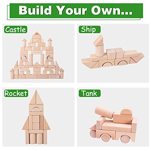 Kid Wooden Building Blocks Set - Montessori Learning Toy