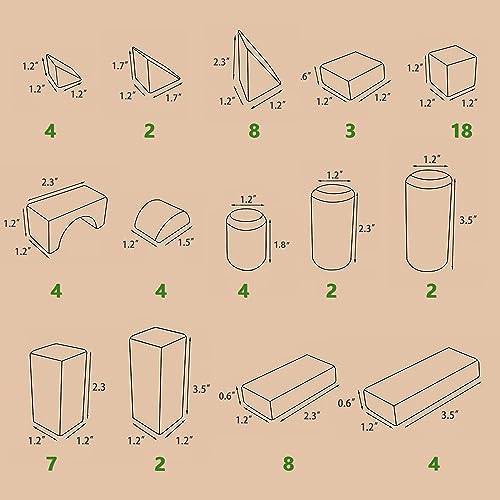 Kid Wooden Building Blocks Set - Montessori Learning Toy