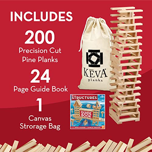 KEVA Structures 200 Wood Building Planks Set - Toy